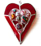 Heart Suncatcher Stained Glass Red Abstract 022 - Image 5