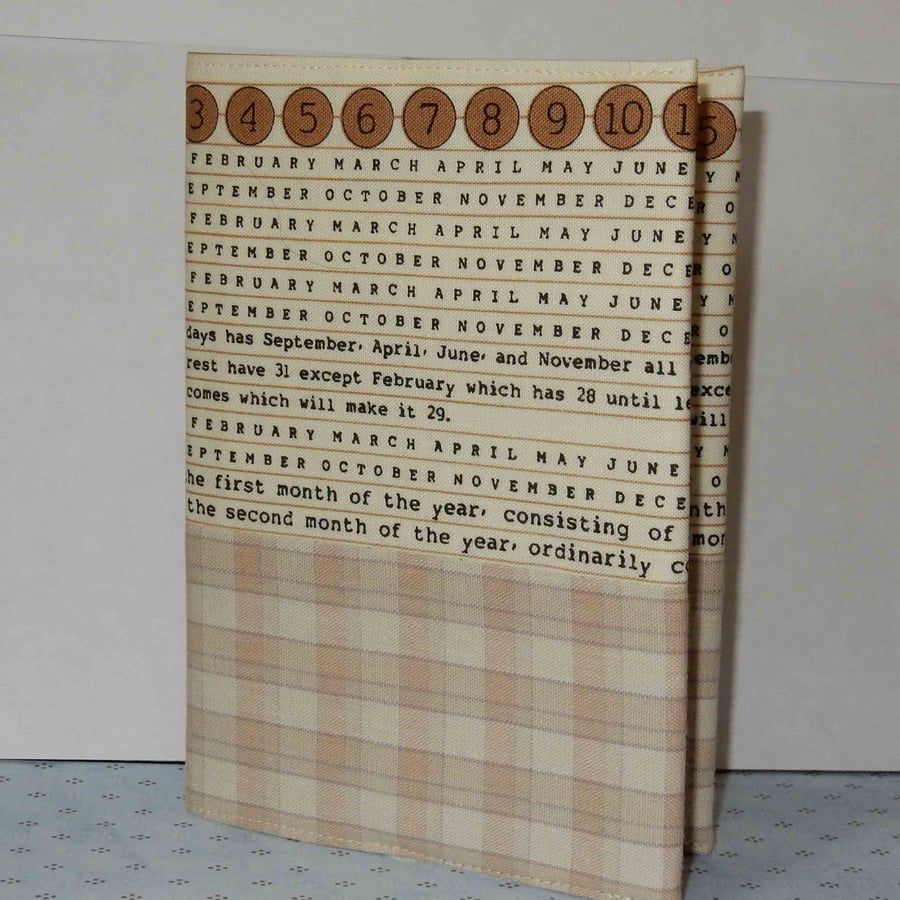 Fabric covered diary 2016 Months of the year