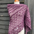 Wool rich and drapes triangle shawl