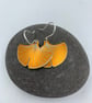 Orange aluminium ginkgo earrings