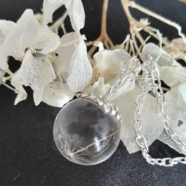 R14. Resin globe pendant with real dandelion seed