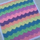 Pastel Rainbow Crochet Baby Blanket - Handmade Nursery Blanket - Ready to Post