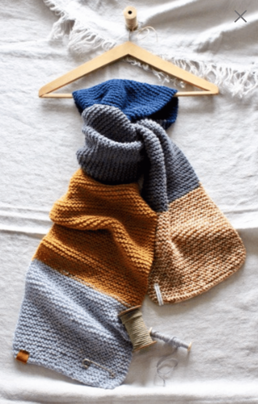 Hand-knitted scarf