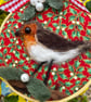 Robin with mistletoe hoop decoration  - Image 3