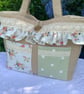 Handmade Ditsy Frilly Fabric Tote Bag, Handbag, Day Bag, Lunch Bag