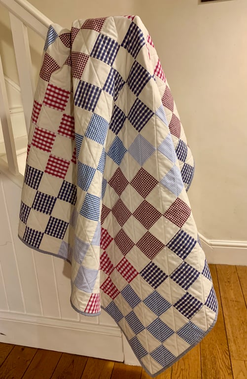 Gingham checkerboard patchwork quilt