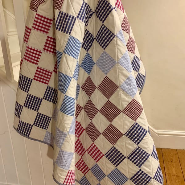 Gingham checkerboard patchwork quilt