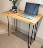 Handmade Reclaimed Scaffold Board Desk - Industrial Console Table - Hairpin Legs - Image 5