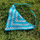 Blue and Grey cotton Childs bandana
