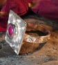 Fine Silver Ring with Red stone. - Image 3