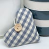 LAVENDER HEART  - grey and white gingham