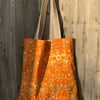 Orange Daisy Chain cotton Tote bag