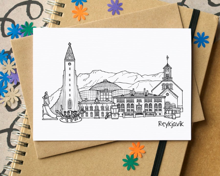 Reykjavík Skyline Greetings Card