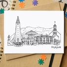 Reykjavík Skyline Greetings Card