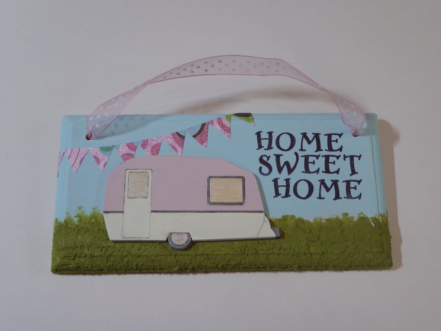 Caravan Sign Pink "Home Sweet Home"  Christmas Present