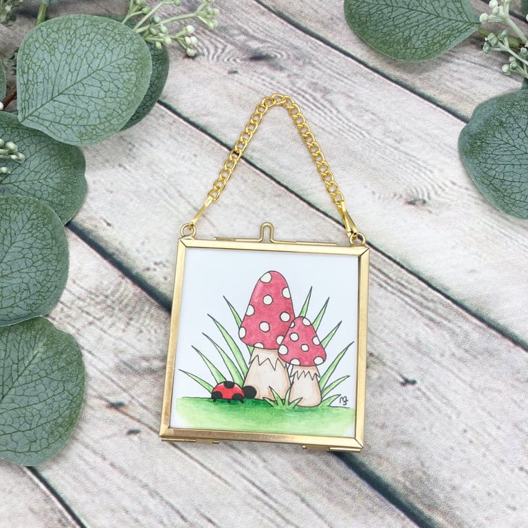 Toadstools - Original Framed Mini Watercolour Artwork
