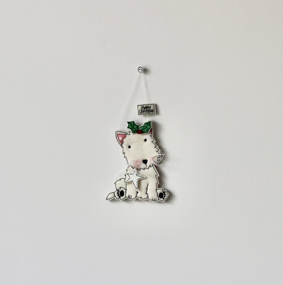 'Christmas Little Puppy' - Hanging Decoration