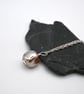 lampwork glass gold nugget pendant necklace