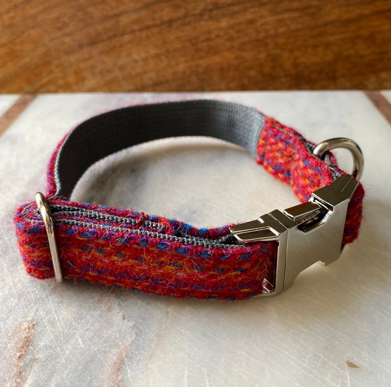Modern Handcrafted Tweed Dog Collar
