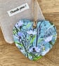 Hanging heart decoration - keepsake - letterbox gift -Wild daisies floral print. - Image 10