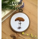 Toadstool - small handmade embroidery