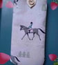 Glasses pouch handmade Sophie Allport horse riding fabric 