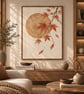 Minimalist Maple Leaf Print - Ochre Zen Autumn Wall Art (Physical Print)
