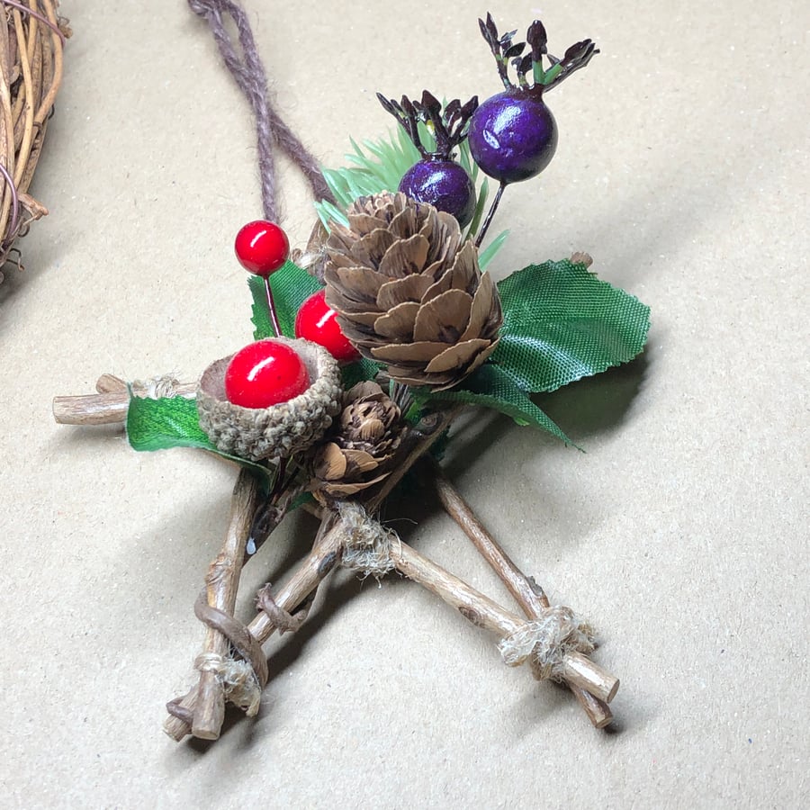 Twig star cottage witch decoration