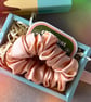 100% pure silk scrunchie in ‘sorbet’. Other colours available. 