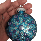 Hand painted dot mandala Christmas ornament