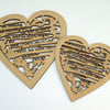 Medium wooden heart - Be strong and courageous (Joshua 1:9)