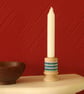 Aztec Design Beaded Wooden Candleholder in Blue and Green
