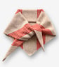 Triangle Scarf Ecru with Orange ticking stripe