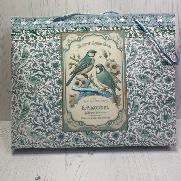 SOLD Vintage Birds, Gift Bag, Card, Folio and boxes lavender sachets.
