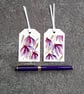 Gift Tags. Pack Of Two Luggage Style. Abstract Ragged Purple Flowers - Image 2