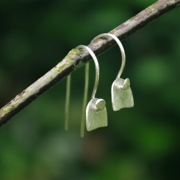 Simple Silver Arc Shape  Earrings