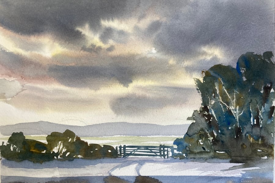 Winter fields (Original Watercolour)