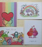 "Hearts and Rainbows" Postcard Pack - 4 different postcards  - Image 3