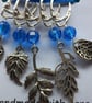 Leaf Charm Stitch Markers, Knitting Crochet Notions, Set of 5