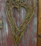 Large Natural woven willow Heart, Welsh St Dwynwen, Valentine, made to order