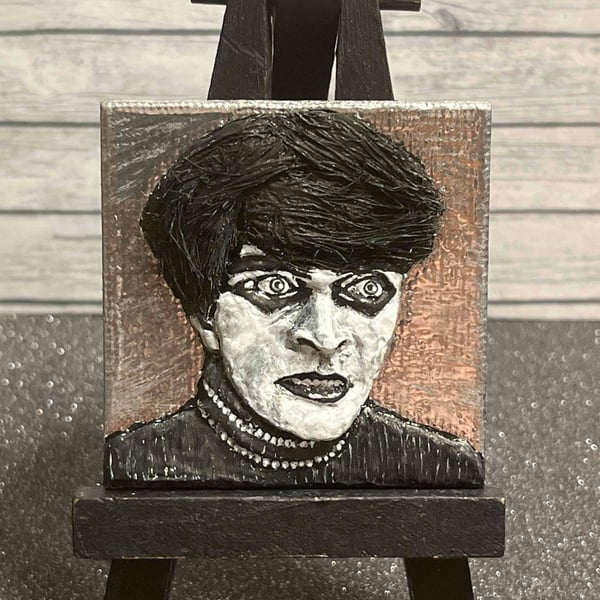 Hand painted mini magnetic canvas The Cabinet of Dr. Caligari (the Somnambulist)