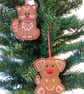 Gingerbread dog decoration, hanging decoration, felt. - Image 9