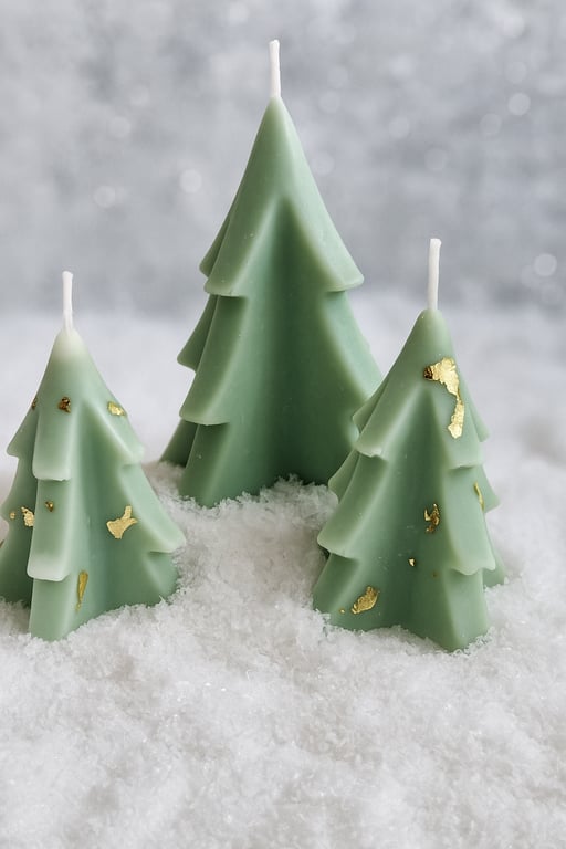 Christmas tree candle x3