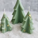 Christmas tree candle x3