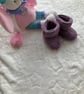 Hand knitted ‘Lily’ Baby Girl’s Booties (0-3 months) - Image 1