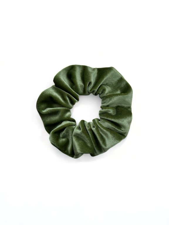 Apple Green Velvet Scrunchie - Large