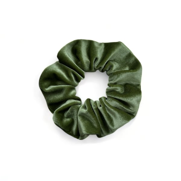 Apple Green Velvet Scrunchie - Large
