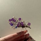 Triple beaded purple pin