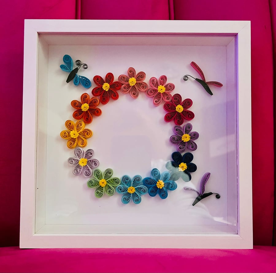 Quilled paper wall art