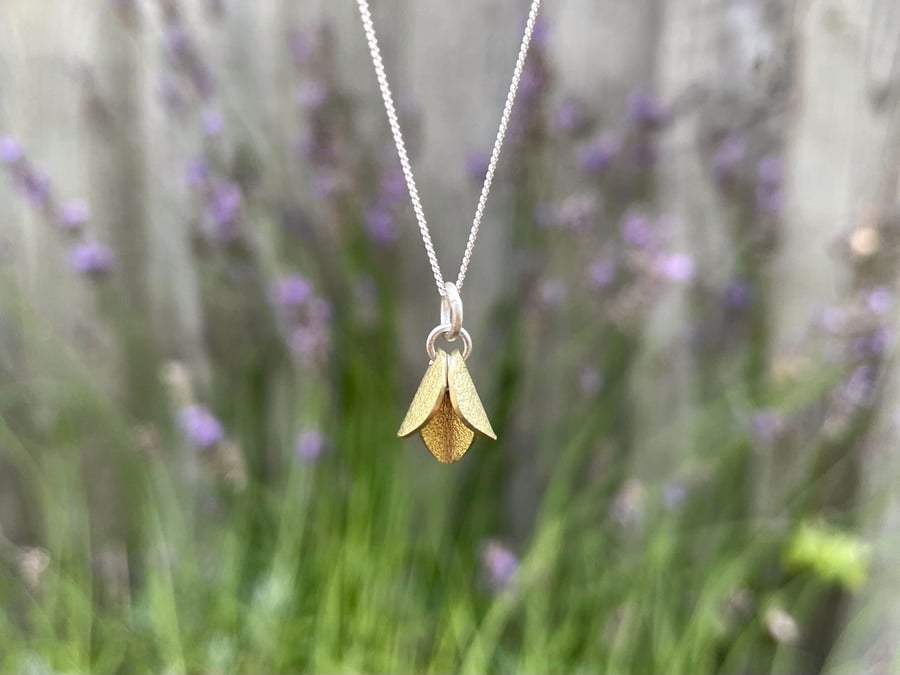 Handmade Gold Bluebell Necklace
